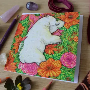 ☐ Greeting Card - Among the Flowers