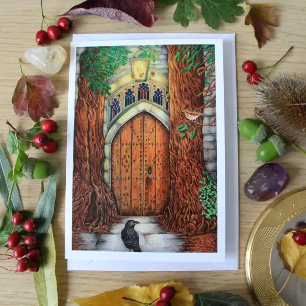 A6 Greeting Card - Whilst the Thrush Knocks