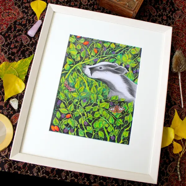 Original Art - Badger in the Brambles (Framed)